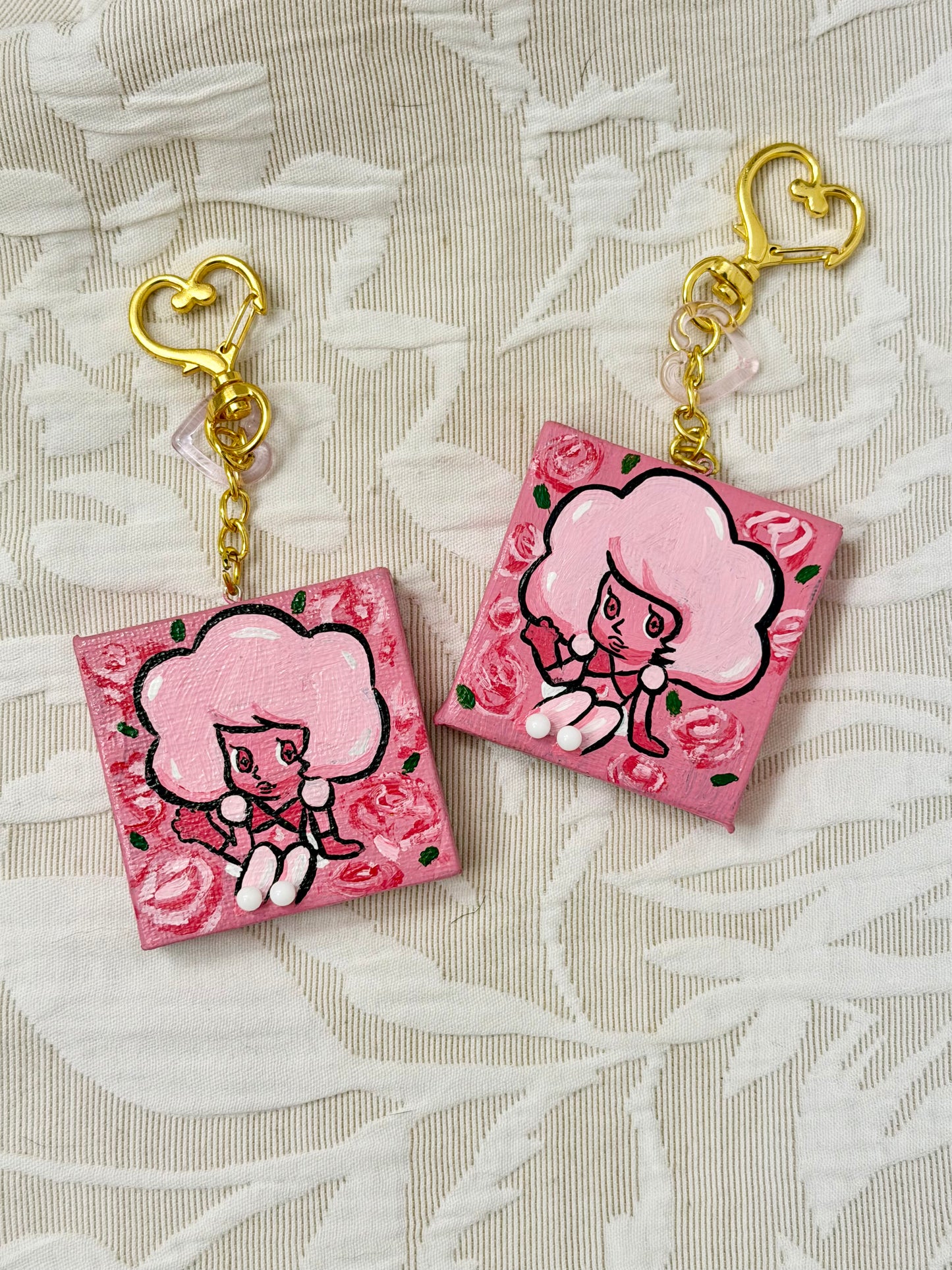 Su Drop Handpainted Pink Diamond Charm