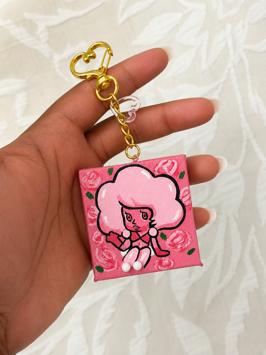 Su Drop Handpainted Pink Diamond Charm